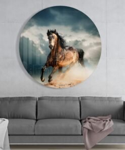 Alternative view of Rennend Paard Glasschilderij
