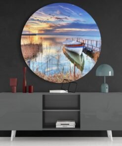 Boot en Meer Glasschilderij