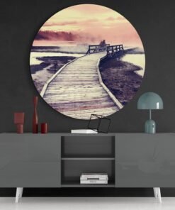 Houten Pier Glasschilderij