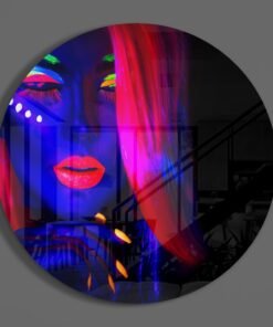 Neon Vrouw Glasschilderij - Afbeelding 3