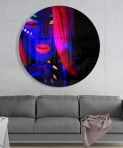 Alternative view of Neon Vrouw Glasschilderij