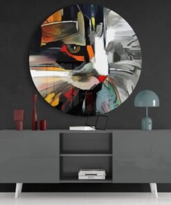 Abstracte kat Glasschilderij