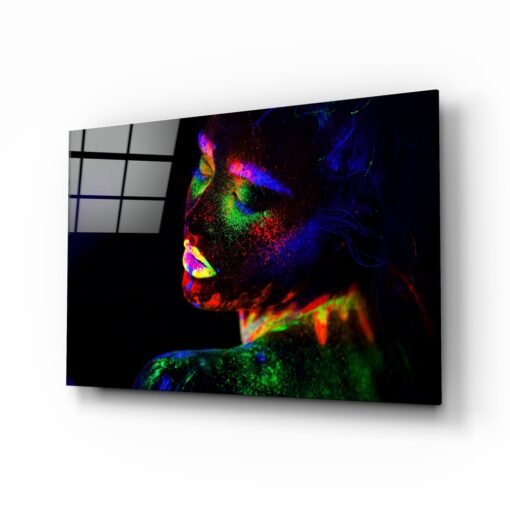 Neon vrouw | Glasschilderij
