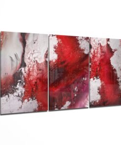 Rood Wit Abstract Glasschilderij