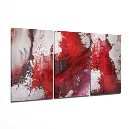 Rood Wit Abstract Glasschilderij