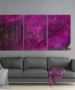 Abstract Fuchsia Glasschilderij