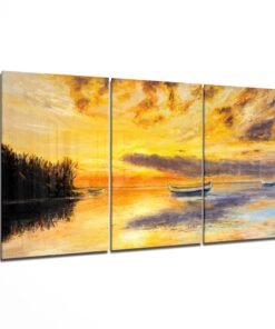 Zonsondergang Glasschilderij