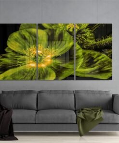 Bloem Licht Groen Glasschilderij