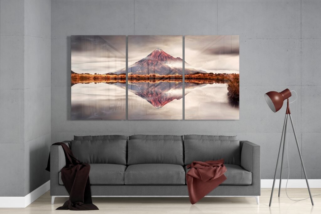 Landschap De Berg Glasschilderij