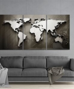 Wereldkaart Glasschilderij