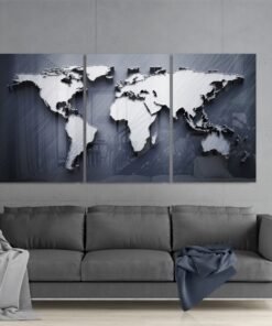 Wereldkaart Glasschilderij