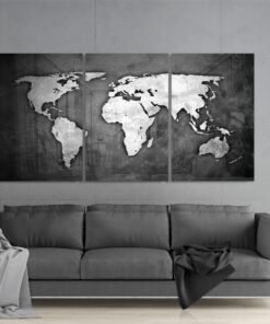 Wereldkaart Glasschilderij