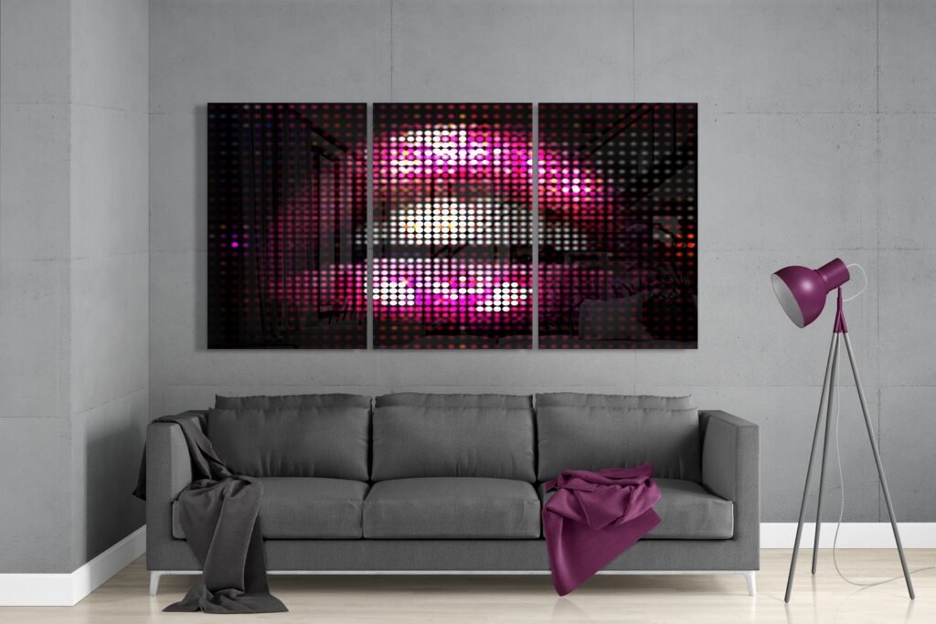 Roze Lippen Glasschilderij