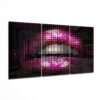 Roze Lippen Glasschilderij
