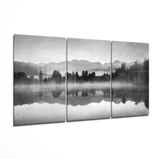 Mistig Meer Glasschilderij