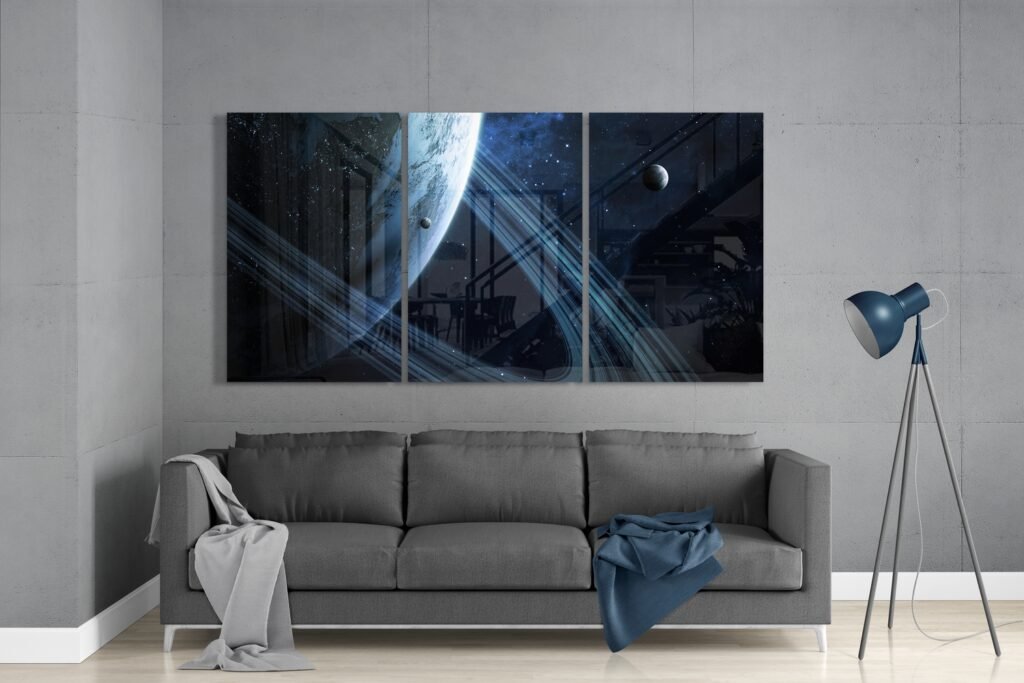 Saturnus Planeet Glasschilderij