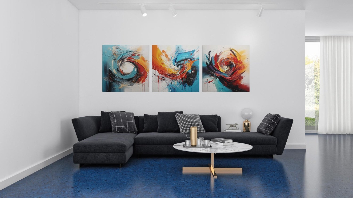 Drieluik Schilderij Kleurrijke Abstract - Afbeelding 7