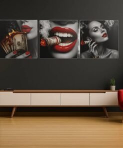 OLIVA 1030 drieluik schilderij money art b