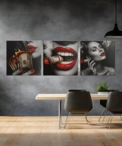 OLIVA 1030 drieluik schilderij money art c