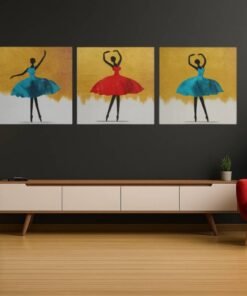 OLIVA 1038 drieluik schilderij ballerina modern art b