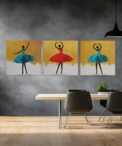 OLIVA 1038 drieluik schilderij ballerina modern art c