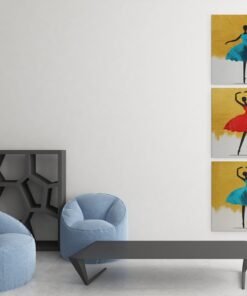Alternative view of Drieluik Schilderij Ballerina Modern Art