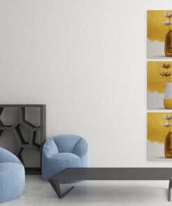Alternative view of Drieluik Schilderij Modern Gouden Vazen