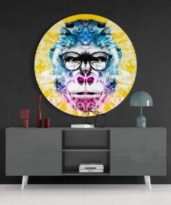 Gorilla Kleurrijk Glasschilderij