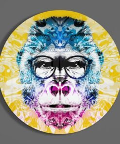 Gorilla Kleurrijk Glasschilderij - Afbeelding 3