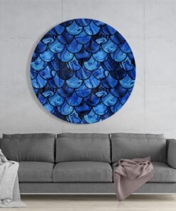 Abstract Blauw Glasschilderij