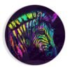 Kleurrijke Zebra Glasschilderij
