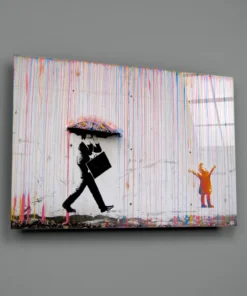 Kleurrijke Regen Graffiti Glasschilderij - Afbeelding 3