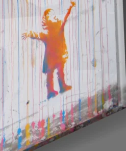 Alternative view of Kleurrijke Regen Graffiti Glasschilderij