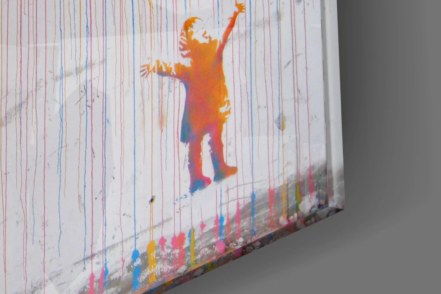 Kleurrijke Regen Graffiti Glasschilderij - Afbeelding 2