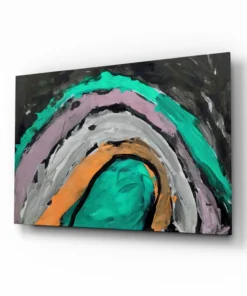 Abstracte Kleuren Glasschilderij