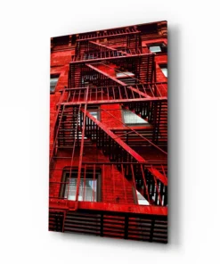 Rode Trappen Glasschilderij