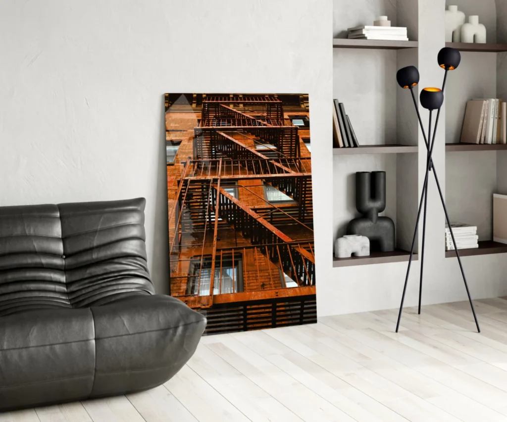 Oranje Trappen Glasschilderij
