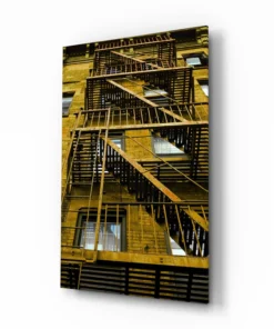 Gele Trappen Glasschilderij