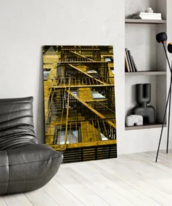 Gele Trappen Glasschilderij
