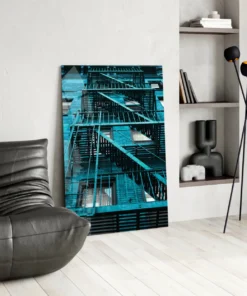 Blauwe Trappen Glasschilderij
