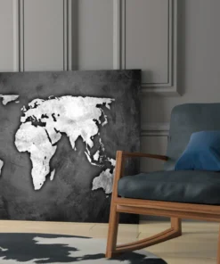 Wereldkaart Glasschilderij