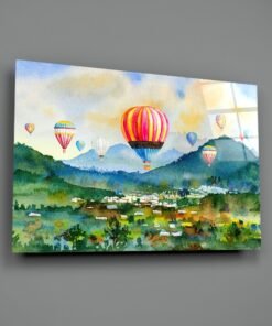 Glasschilderij Vliegende luchtballonen - Afbeelding 3