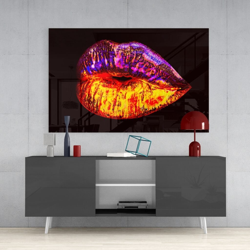 Glasschilderij Verleidelijke lippen
