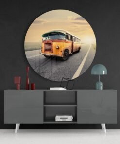 Oldtimer Camper Glasschilderij - Afbeelding 4