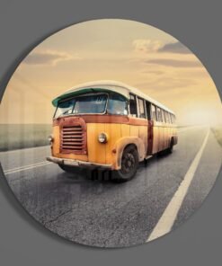 Oldtimer Camper Glasschilderij - Afbeelding 3