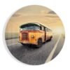 Oldtimer Camper Rond Glasschilderij