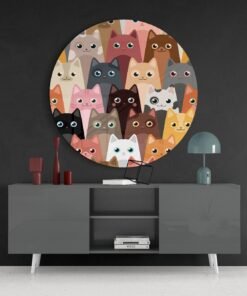 Abstract Katten Glasschilderij
