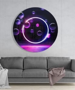 Alternative view of Neon Licht Ring Glasschilderij