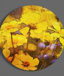 Gele Bloemen Glasschilderij - Afbeelding 3