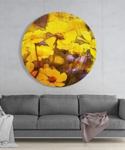 Alternative view of Gele Bloemen Glasschilderij